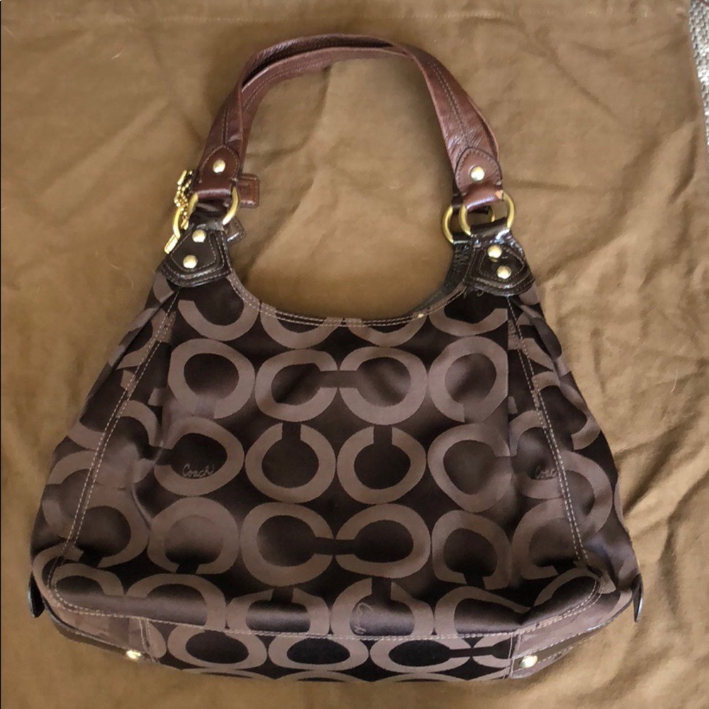 Authentic Coach chocolate colored handbag